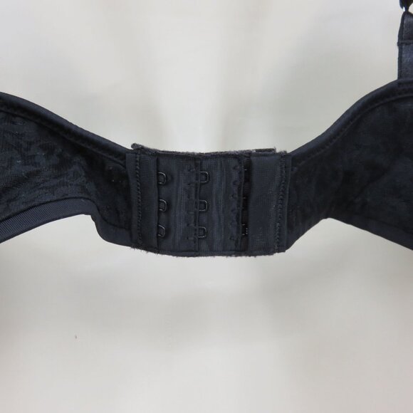 Bali 44C Bra 3385 Black Flower Lace Overlay Underwire Unlined Women Plus Size - Picture 6 of 13